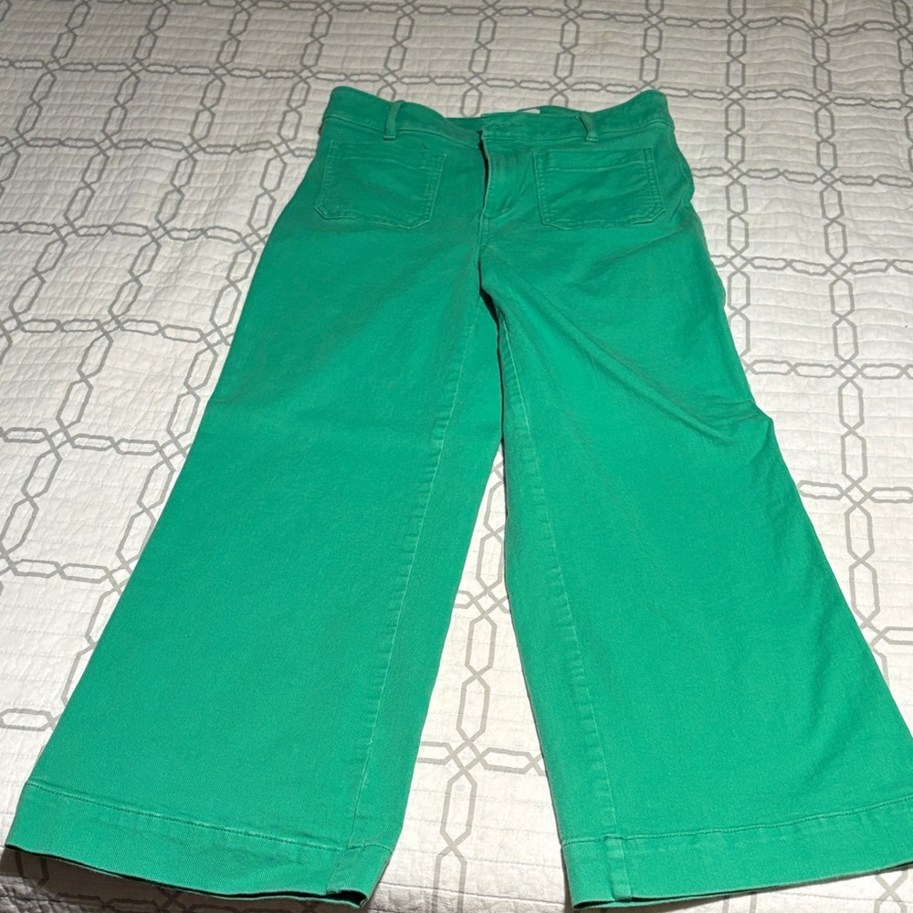 LOFT Palmer Wide Leg Vibrant Green Casual Pants